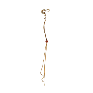 ID112 COLLANA REGOLABILE CON SFERA ARANCIONE CORDA DORATA MINIMAL CHIC MADE IN ITALY