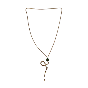 ID113 COLLANA REGOLABILE CON PIETRA VERDE DESIGN DORATO MADE IN ITALY