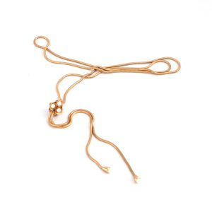 ID115 COLLANA REGOLABILE CON MOTIVO FLOREALE COLOR PERLA DESIGN DORATO MADE IN ITALY