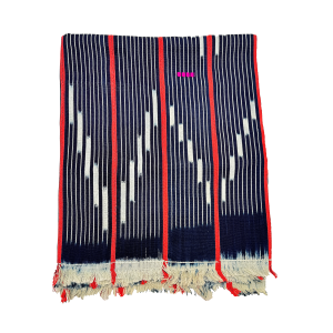 B110 TELO ANTICO DECORATIVO AFRICANO COLOR BLU E ARANCIO