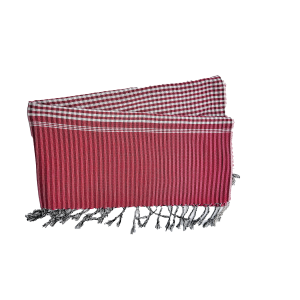 B113 PAREO ORIENTALE 100% COTONE COLOR ROSSO E BIANCO