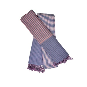 B115 PAREO ORIENTALE 100% COTONE COLOR CIPRIA E CELESTE
