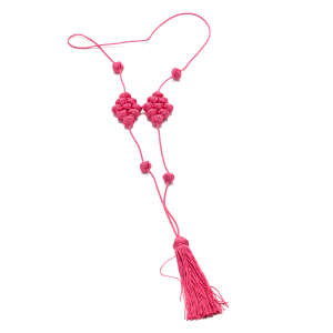 ID129 COLLANA ARTIGIANALE CON NODO ROSA PASSAMANERIA DECORATIVA DAL NORD AFRICA