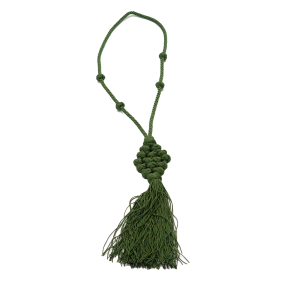 ID131 COLLANA ARTIGIANALE CON NODO DECORATIVO PASSAMANERIA VERDE DAL NORD AFRICA