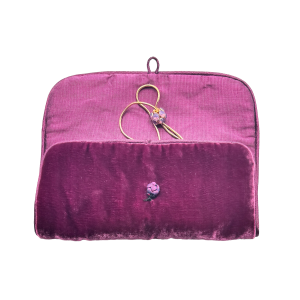 ID136 TROUSSE IN VELLUTO DI SETA VIOLA ELEGANZA ORIENTALE ARTIGIANALE - immagine 2