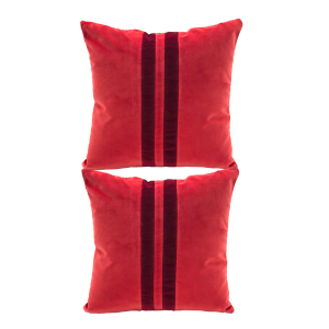 C130 CUSCINO IN VELLUTO RUST E APPLICAZIONE VELLUTO BURGUNDY DISEGNATO DA AIDA BEREKET DEBAS