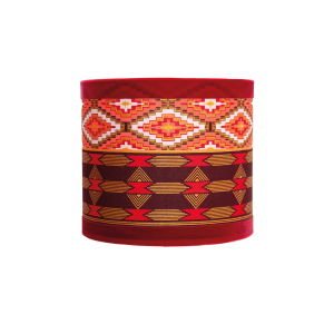 P118 PARALUME DECORATIVO IN TESSUTO AFRICANO GLITTERATO DAL DESIGN GEOMETRICO TRIBALE E ARTIGIANATO DI LUSSO