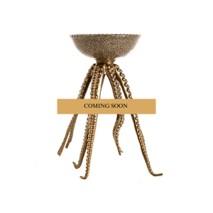 PORTA CANDELA/SPEZIE A FORMA DI POLIPO CON TENTACOLI BRONZO E PORCELLANA SHAGREEN