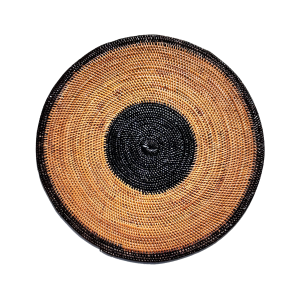 AT169 SOTTOPIATTO ROTONDO IN RATTAN COLOR NATURALE E NERO